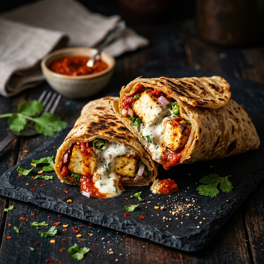 Creamy Spicy Paneer Roll